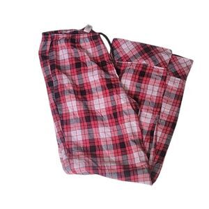 Victoria's Secret Pajama Pants S Red Plaid PJ Bottoms Tinsel